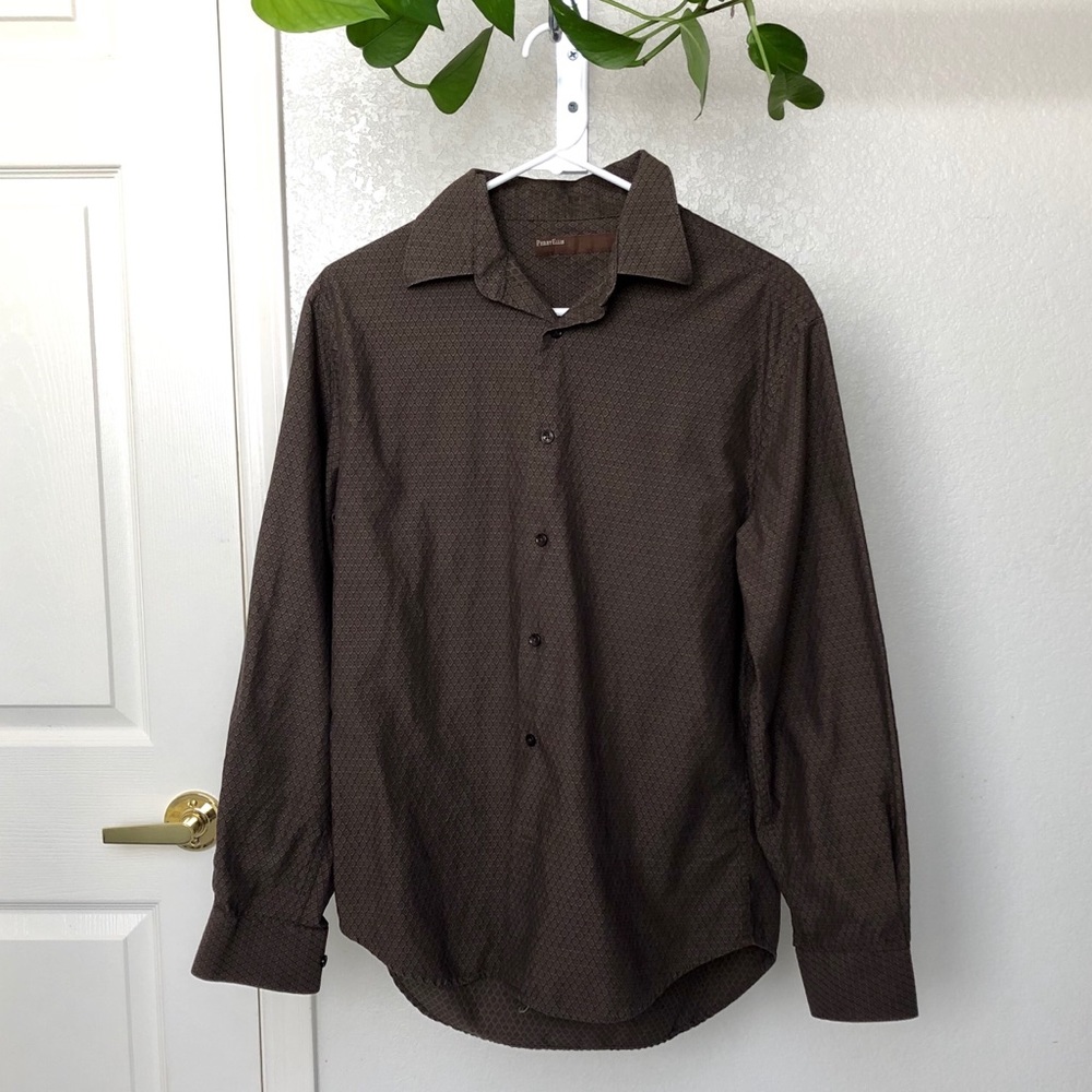 Vintage Perry Ellis Men’s Diamond Print Button Up